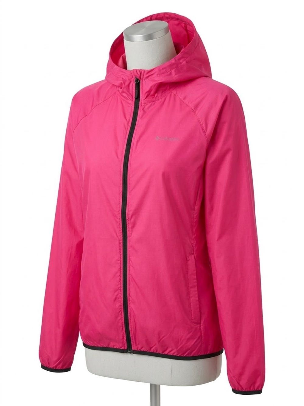 Women's Lightweight Hooded Windbreaker Jacket - Pink